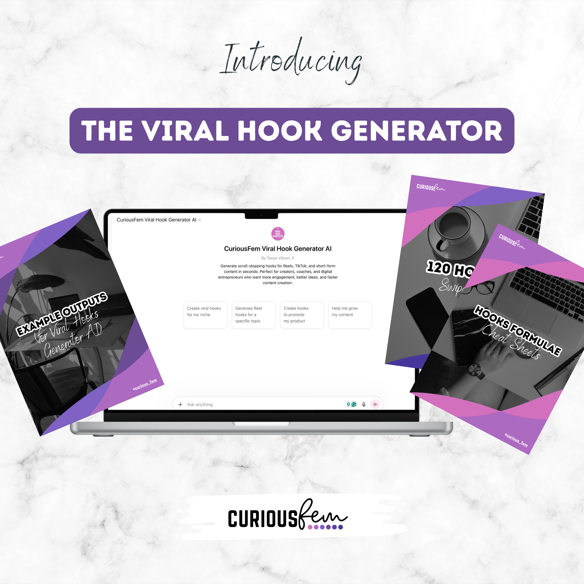 CuriousFem Viral Hook Generator AI