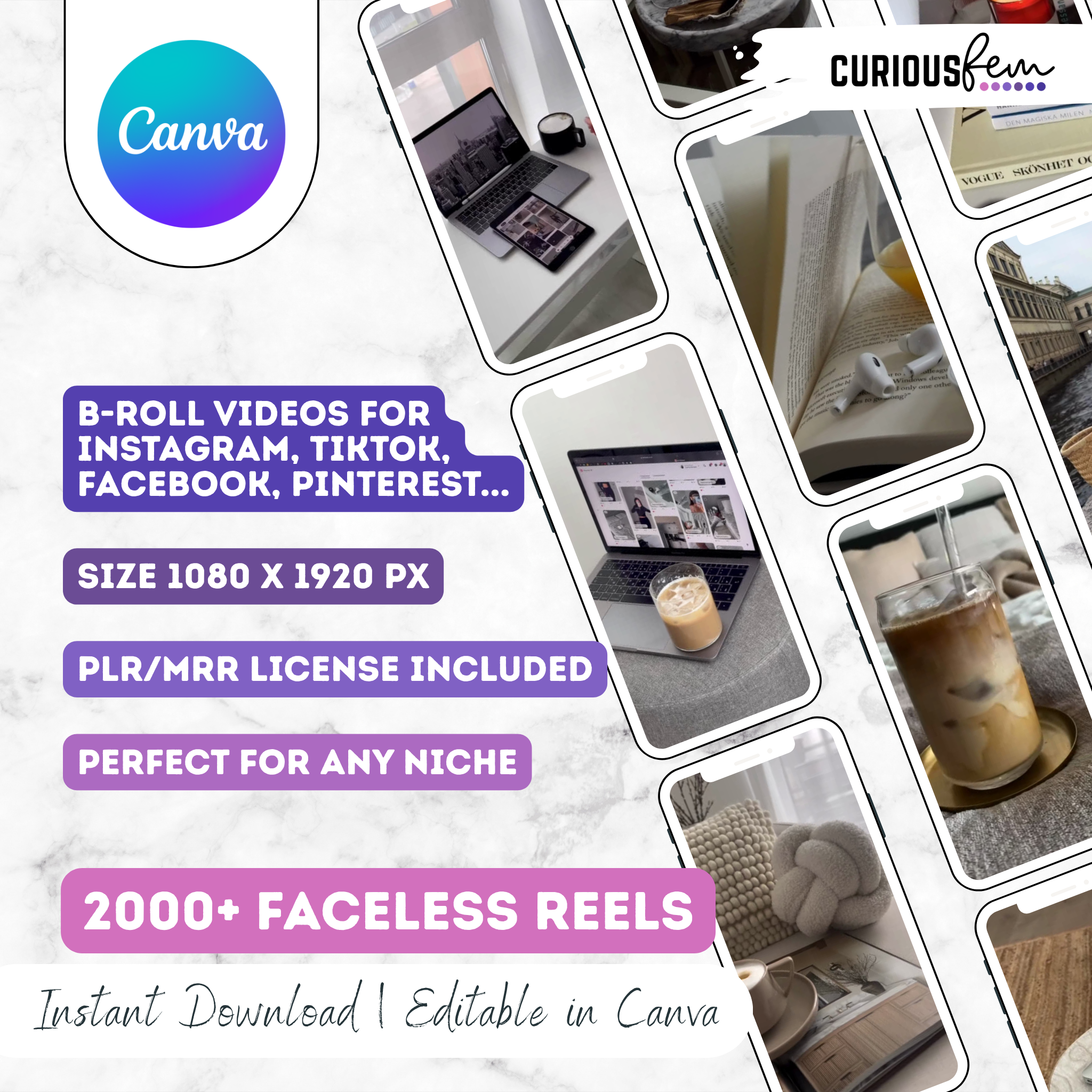 2000+ Faceless Reels Bundle | CuriousFem