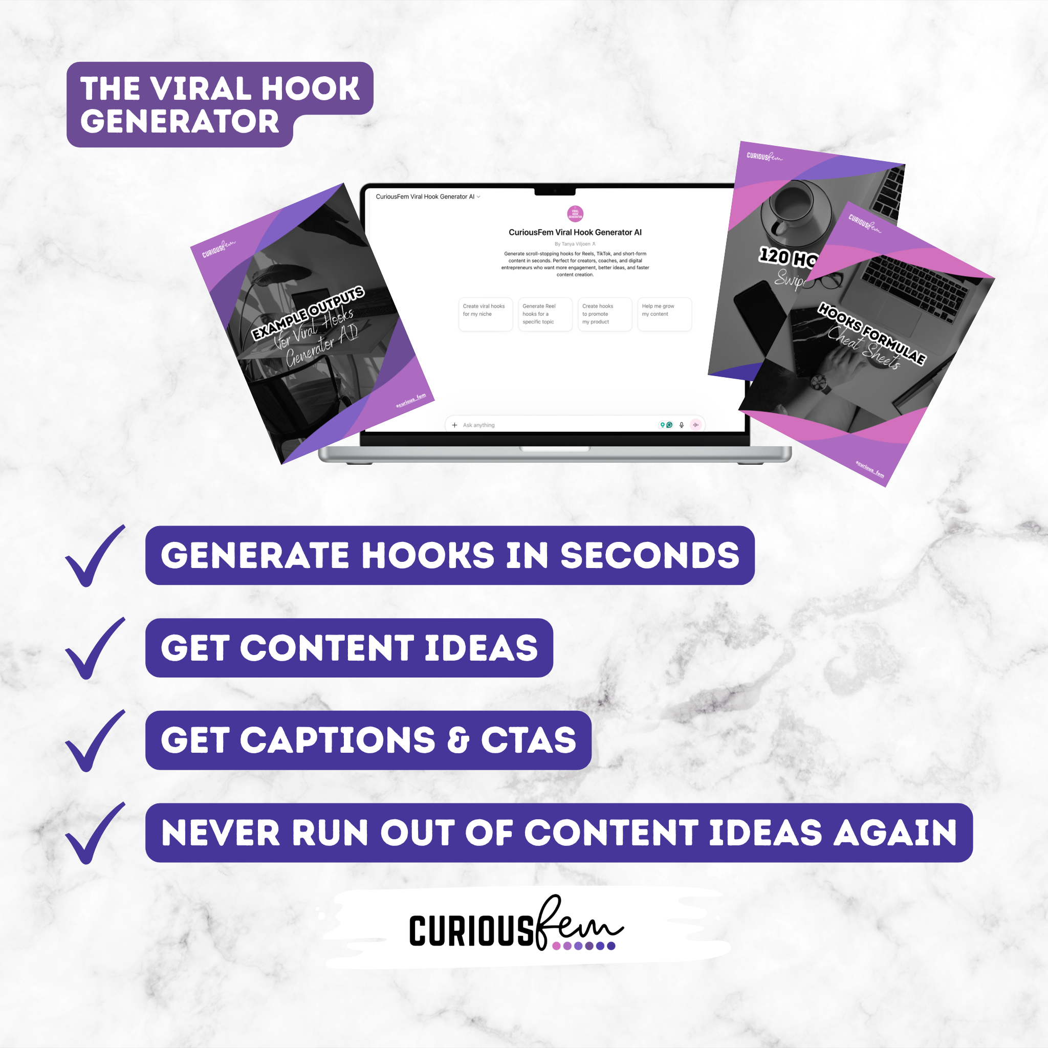 CuriousFem Viral Hook Generator AI