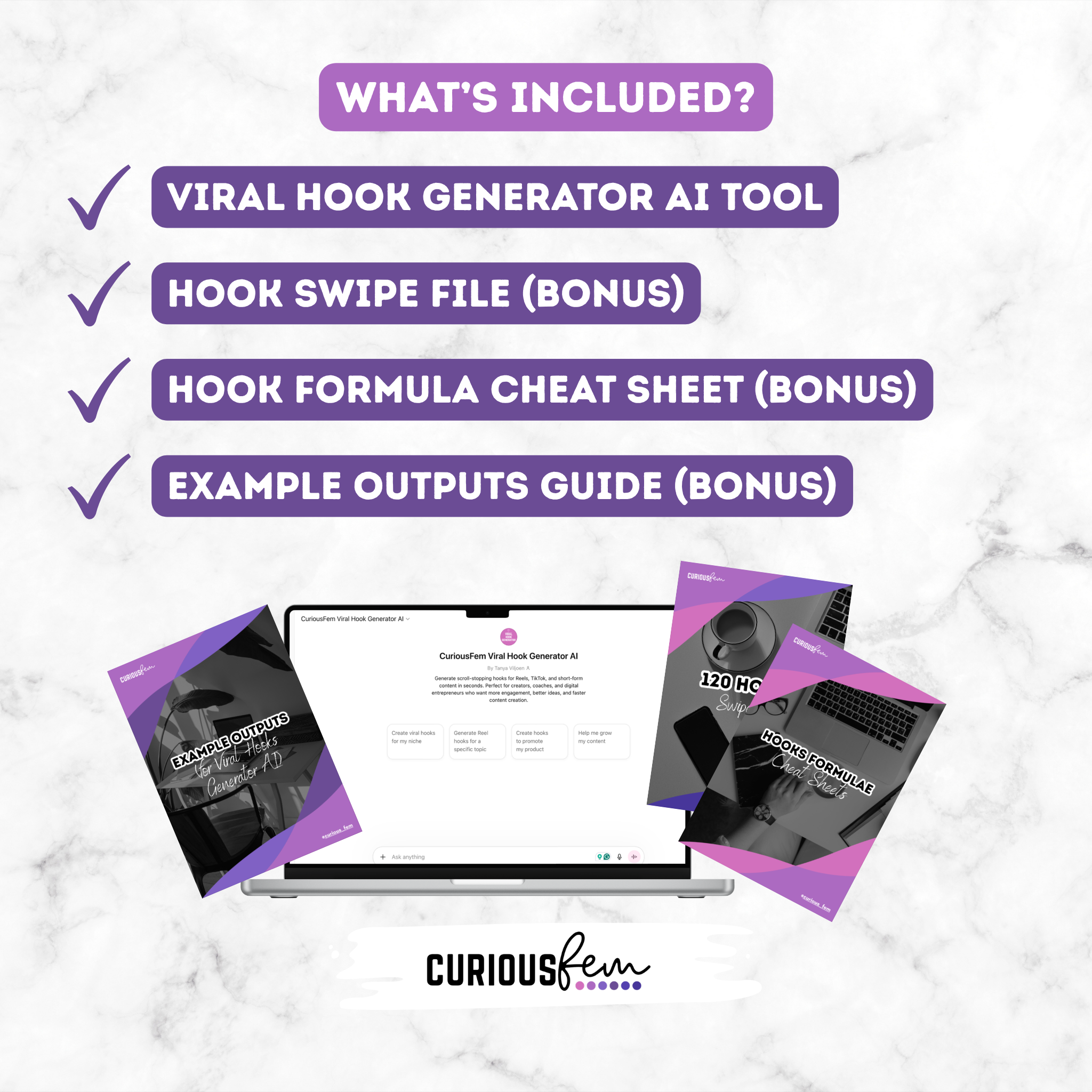 CuriousFem Viral Hook Generator AI